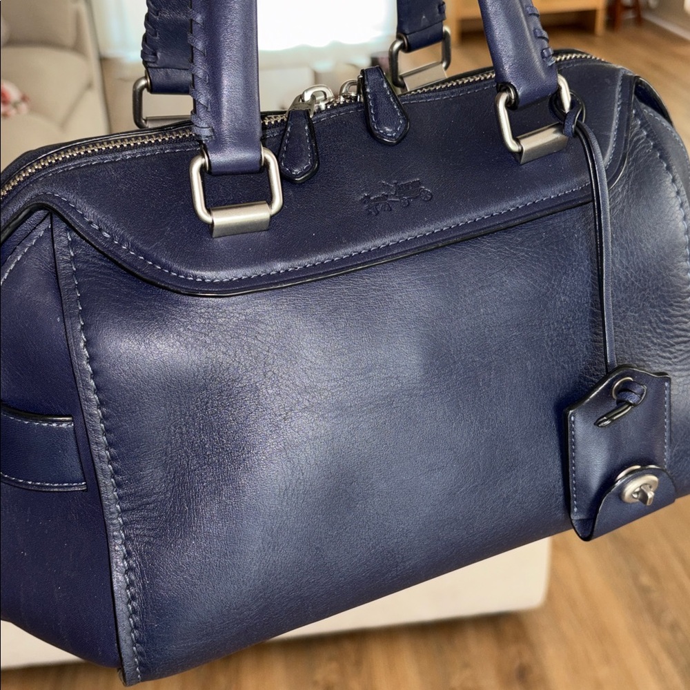 Coach Ace Satchel Navy Glovetanned Leather - Picture 3 of 13